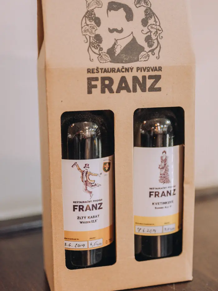 Darčekové balenie s dvoma fľašami piva FRANZ
